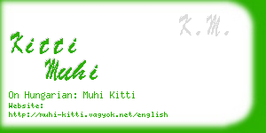 kitti muhi business card